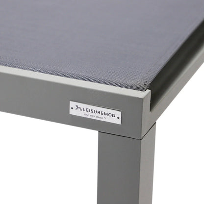 Marlin Modern Gray Aluminum Outdoor Chaise Lounge Chair With Square Fire Pit Side Table Set of 2 - Elax Furniture