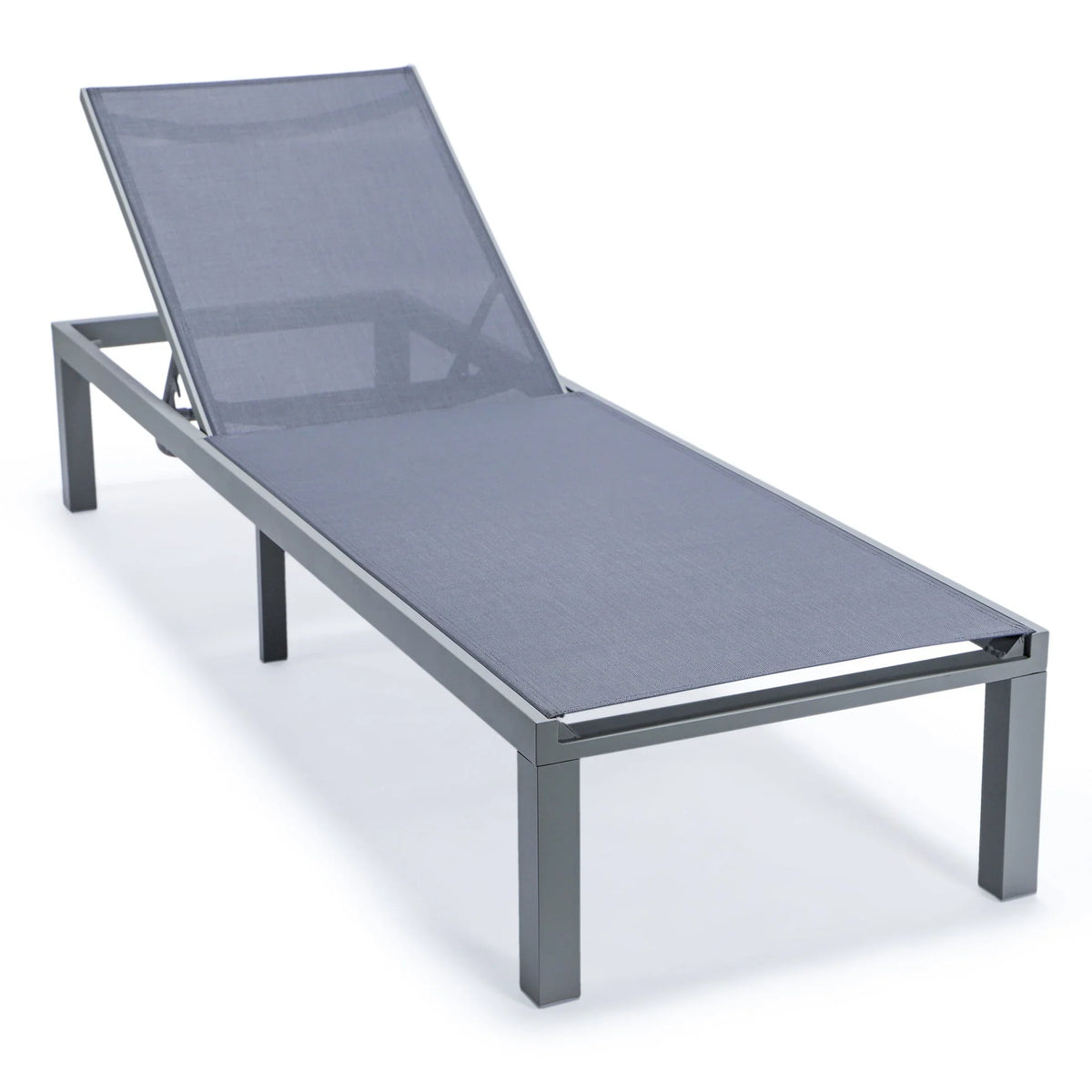 Marlin Aluminum Outdoor Chaise Lounge Chair with a Square Fire Pit Table - Elax Furniture
