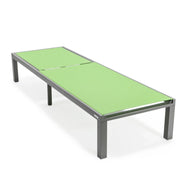 Marlin Modern Gray Aluminum Outdoor Chaise Lounge Chair With Square Fire Pit Side Table Set of 2 - Elax Furniture