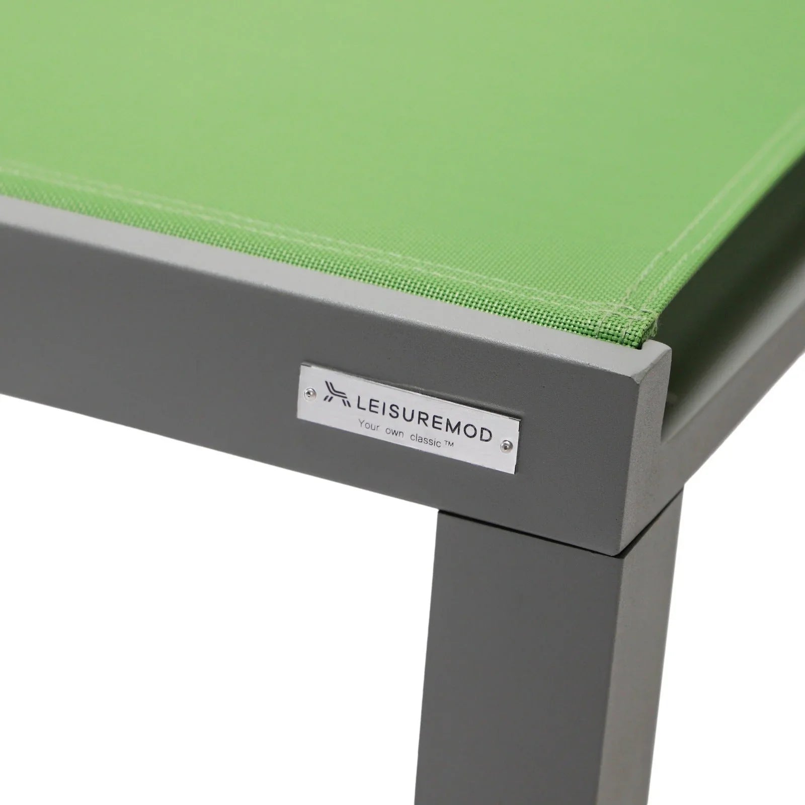 Marlin Modern Gray Aluminum Outdoor Chaise Lounge Chair With Square Fire Pit Side Table Set of 2 - Elax Furniture