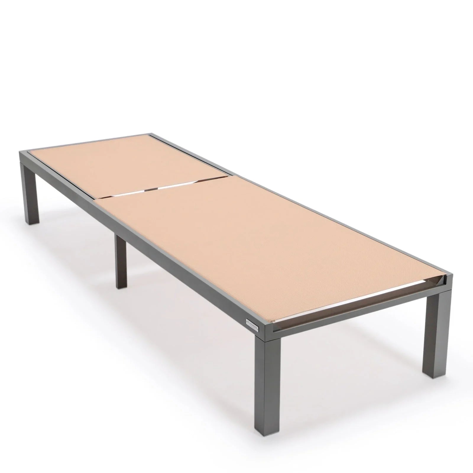 Marlin Modern Gray Aluminum Outdoor Chaise Lounge Chair With Square Fire Pit Side Table Set of 2 - Elax Furniture