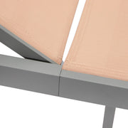 Marlin Modern Gray Aluminum Outdoor Chaise Lounge Chair With Square Fire Pit Side Table Set of 2 - Elax Furniture