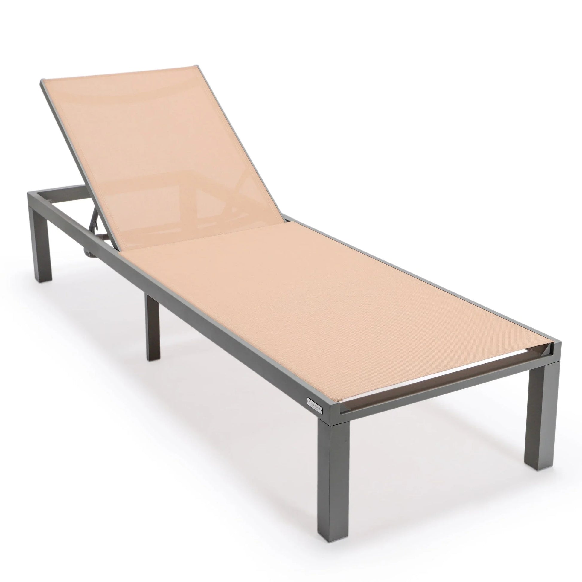 Marlin Aluminum Outdoor Chaise Lounge Chair with a Square Fire Pit Table - Elax Furniture