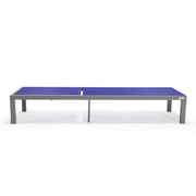 Marlin Modern Gray Aluminum Outdoor Chaise Lounge Chair With Square Fire Pit Side Table Set of 2 - Elax Furniture