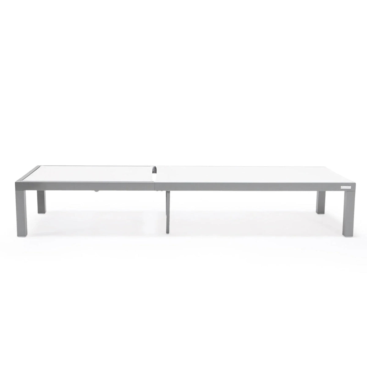 Marlin Modern Gray Aluminum Outdoor Chaise Lounge Chair With Square Fire Pit Side Table Set of 2 - Elax Furniture
