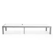 Marlin Modern Gray Aluminum Outdoor Chaise Lounge Chair With Square Fire Pit Side Table Set of 2 - Elax Furniture