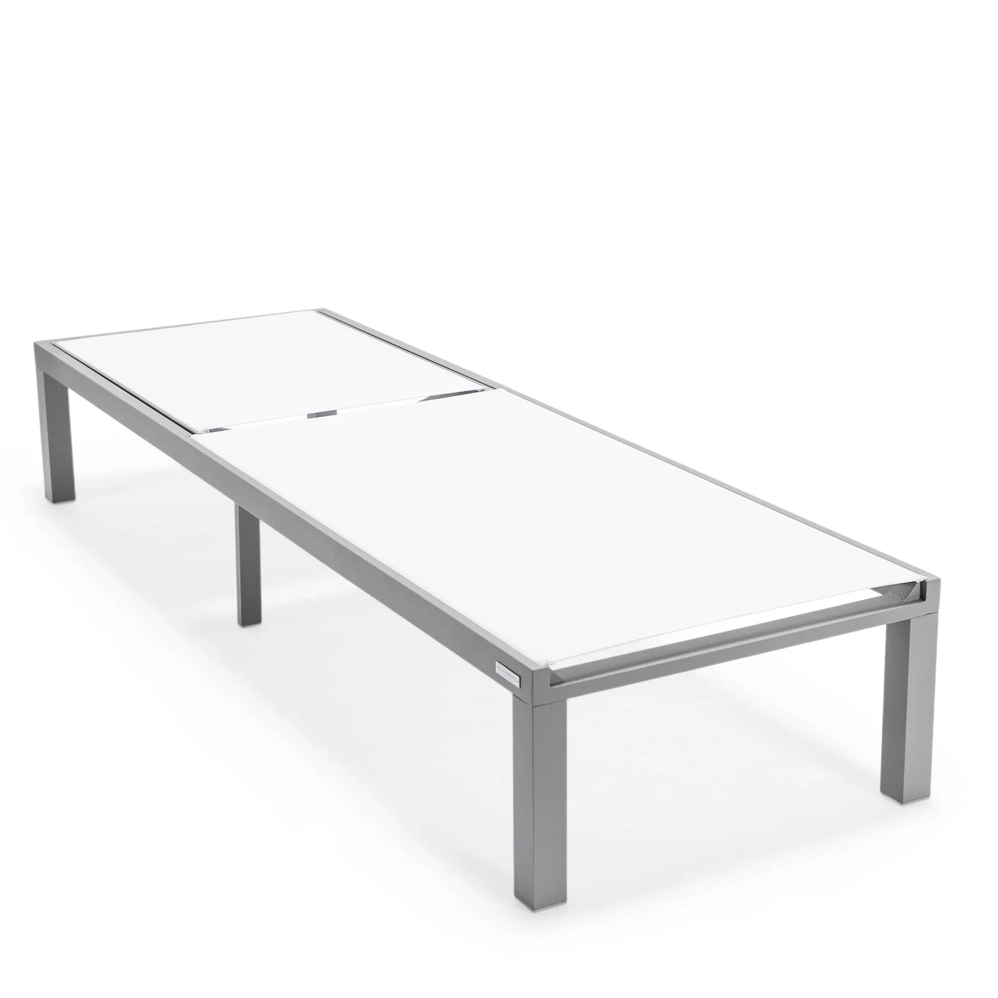 Marlin Aluminum Outdoor Chaise Lounge Chair with a Square Fire Pit Table - Elax Furniture