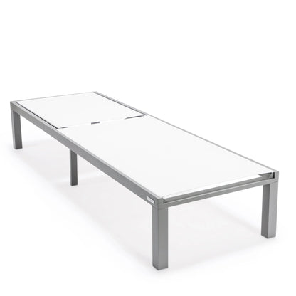 Marlin Aluminum Outdoor Chaise Lounge Chair with a Square Fire Pit Table - Elax Furniture