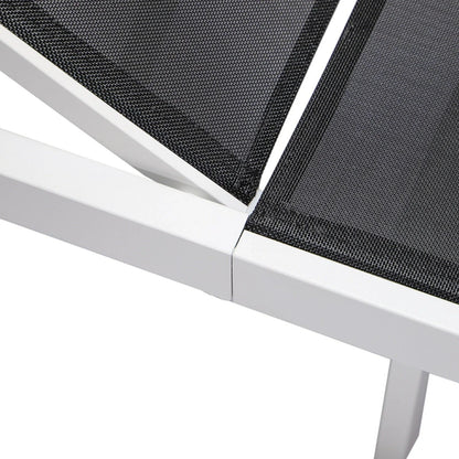 Marlin Patio Chaise Lounge Chair with White Aluminum Frame, Set of 2 - Elax Furniture