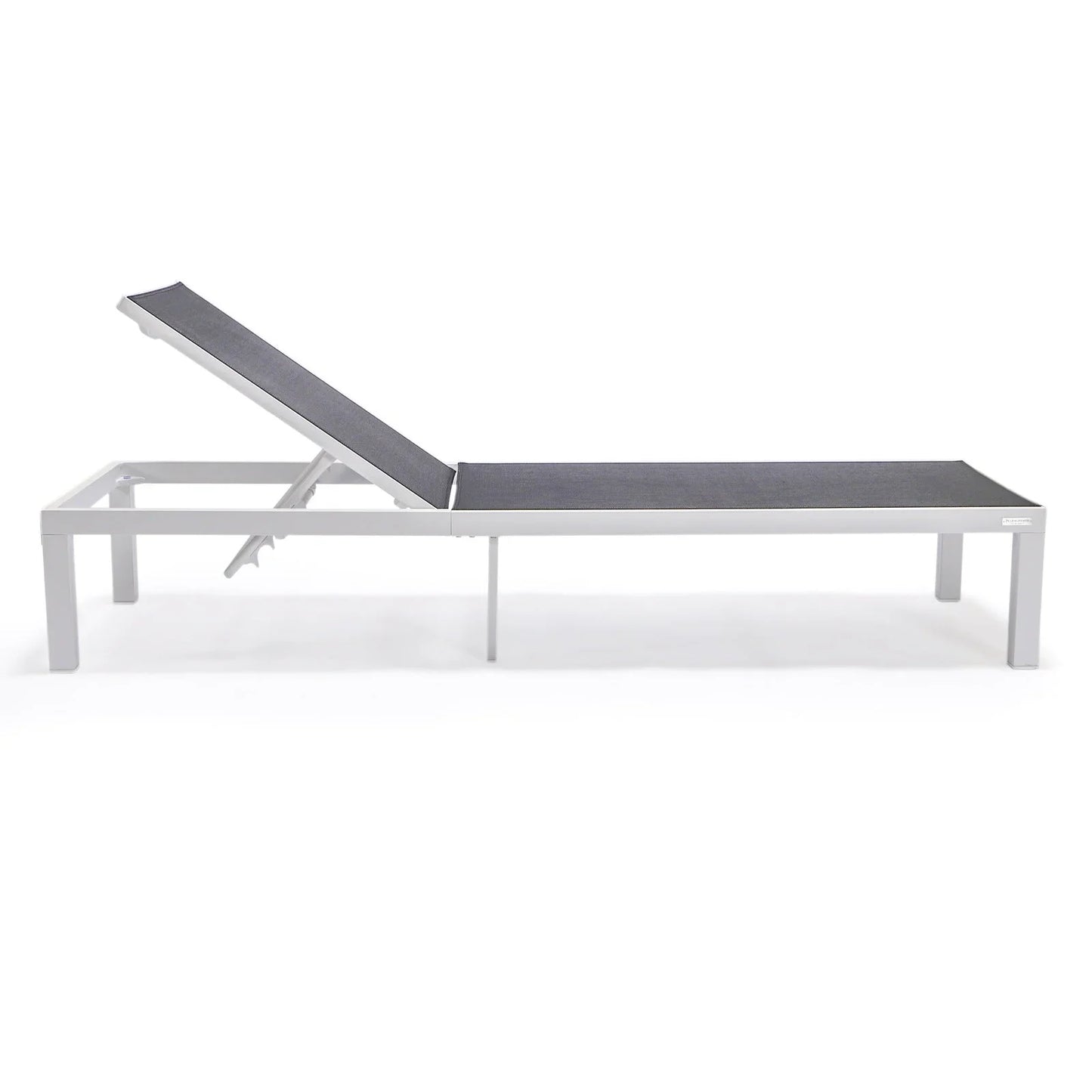 Marlin Patio Chaise Lounge Chair with White Aluminum Frame, Set of 2 - Elax Furniture