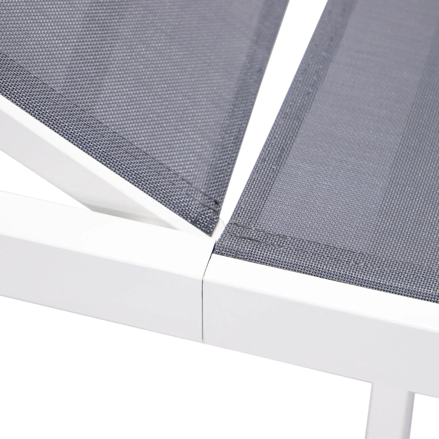 Marlin Patio Chaise Lounge Chair with White Aluminum Frame, Set of 2 - Elax Furniture