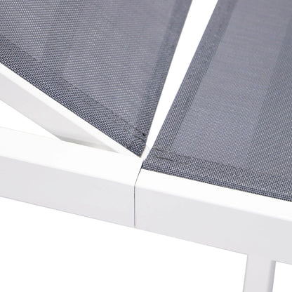 Marlin Patio Chaise Lounge Chair with White Aluminum Frame, Set of 2 - Elax Furniture