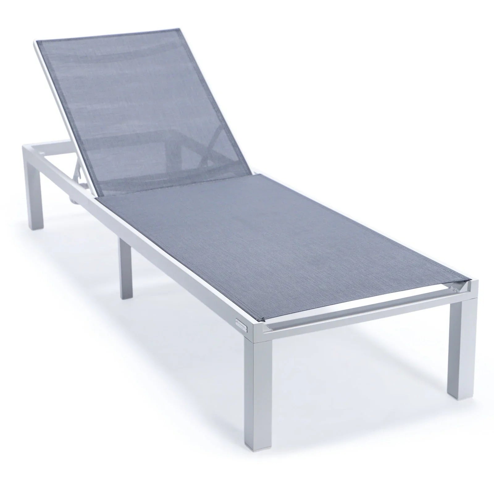 Marlin Patio Chaise Lounge Chair with White Aluminum Frame, Set of 2 - Elax Furniture