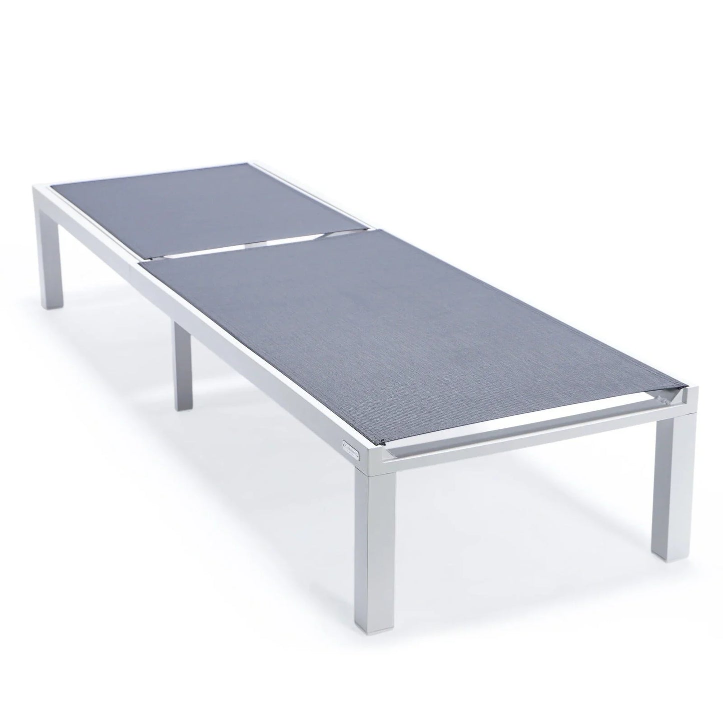 Marlin Patio Chaise Lounge Chair with White Aluminum Frame, Set of 2 - Elax Furniture