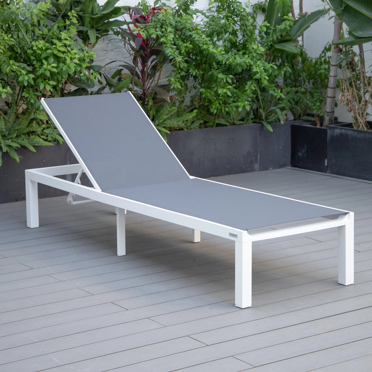 Marlin Aluminum Outdoor Chaise Lounge Chair with Sling Fabric Seat - Elax Furniture