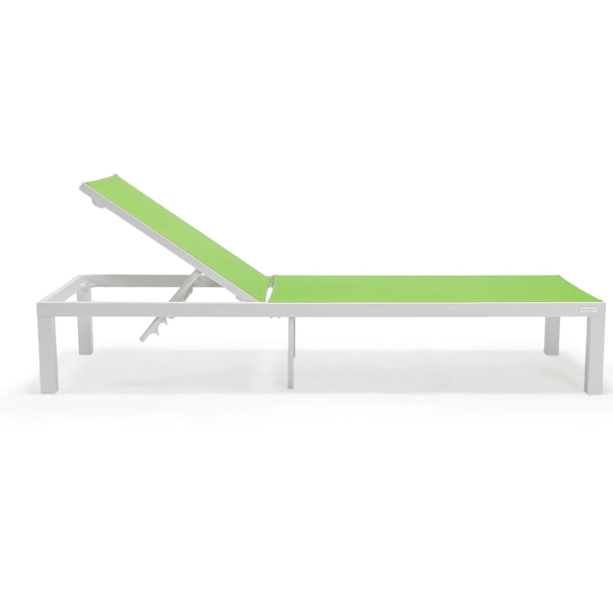 Marlin Patio Chaise Lounge Chair with White Aluminum Frame, Set of 2 - Elax Furniture