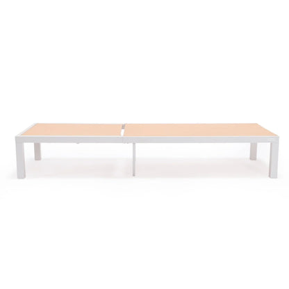 Marlin Patio Chaise Lounge Chair with White Aluminum Frame, Set of 2 - Elax Furniture