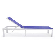 Marlin Patio Chaise Lounge Chair with White Aluminum Frame, Set of 2 - Elax Furniture