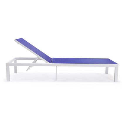 Marlin Aluminum Outdoor Chaise Lounge Chair with Sling Fabric Seat - Elax Furniture