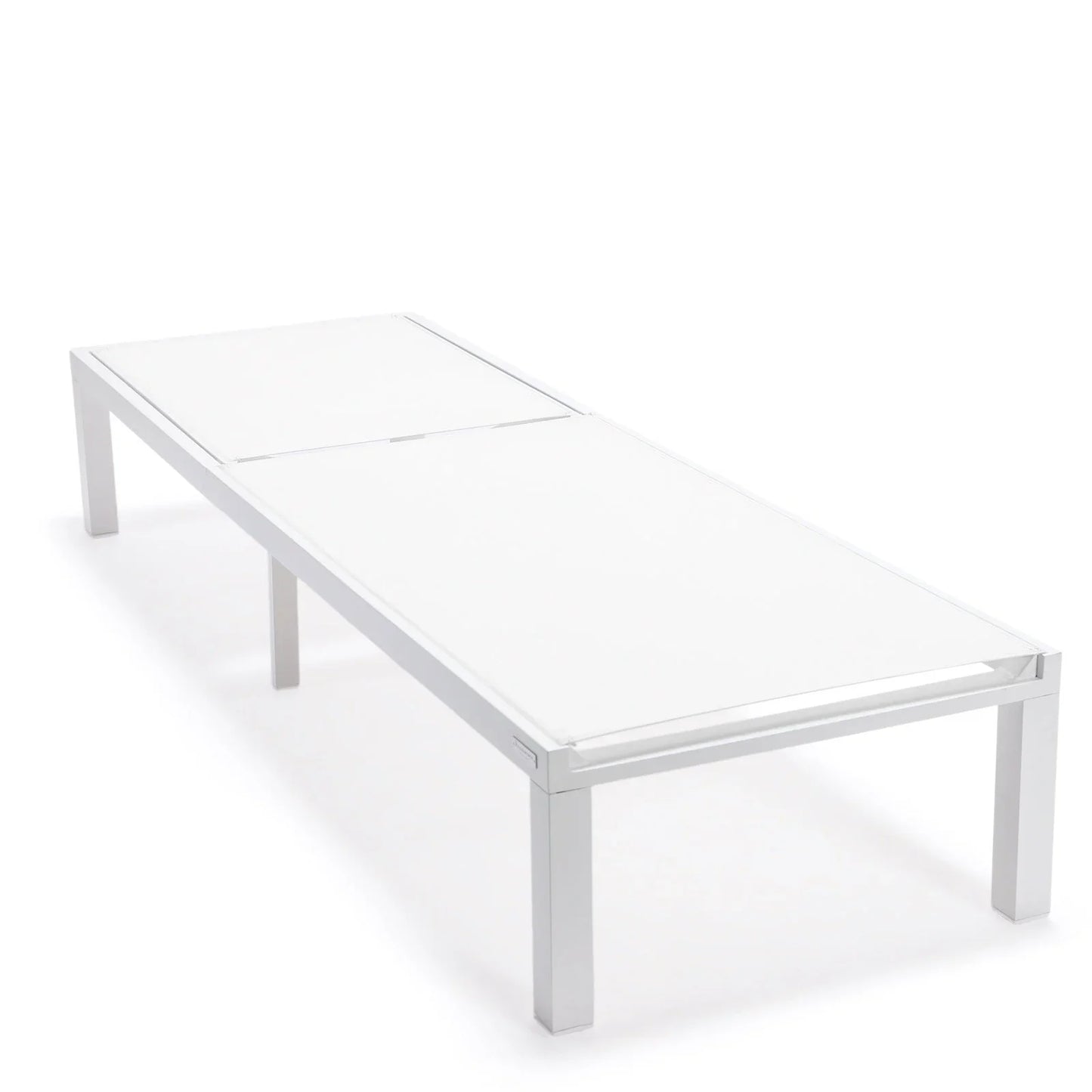 Marlin Patio Chaise Lounge Chair with White Aluminum Frame, Set of 2 - Elax Furniture