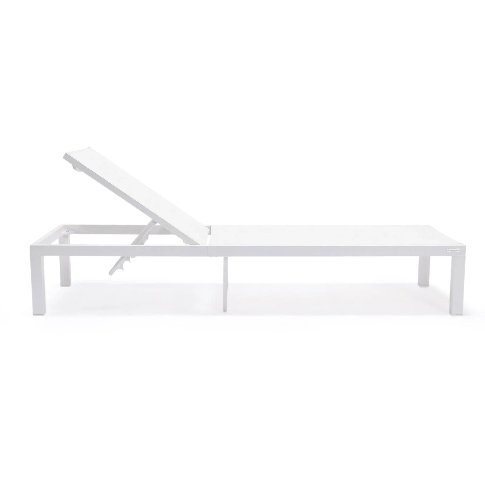 Marlin Patio Chaise Lounge Chair with White Aluminum Frame, Set of 2 - Elax Furniture