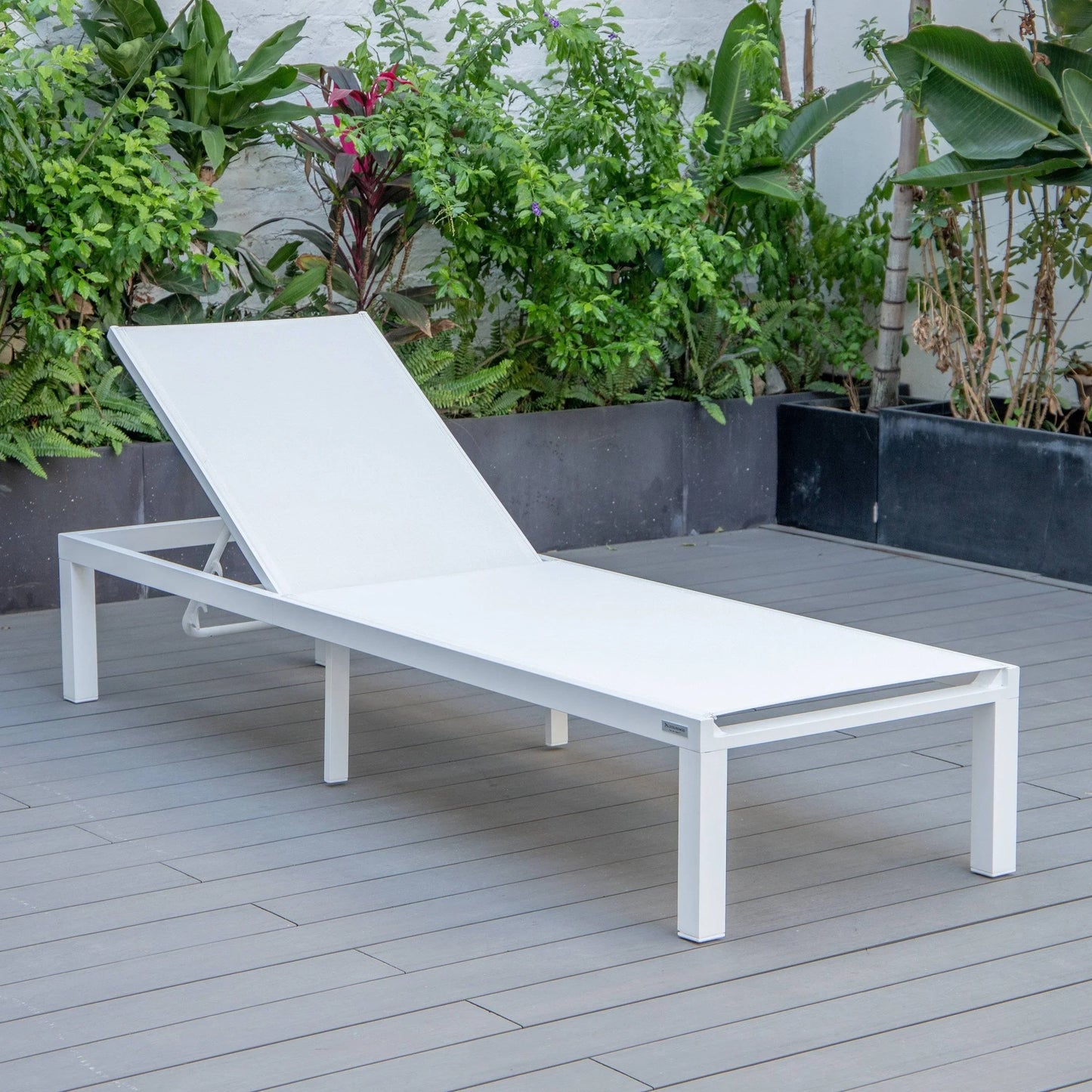 Marlin Aluminum Outdoor Chaise Lounge Chair with Sling Fabric Seat - Elax Furniture