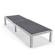 Marlin Modern White Aluminum Outdoor Chaise Lounge Chair With Square Fire Pit Side Table Set of 2 - Elax Furniture