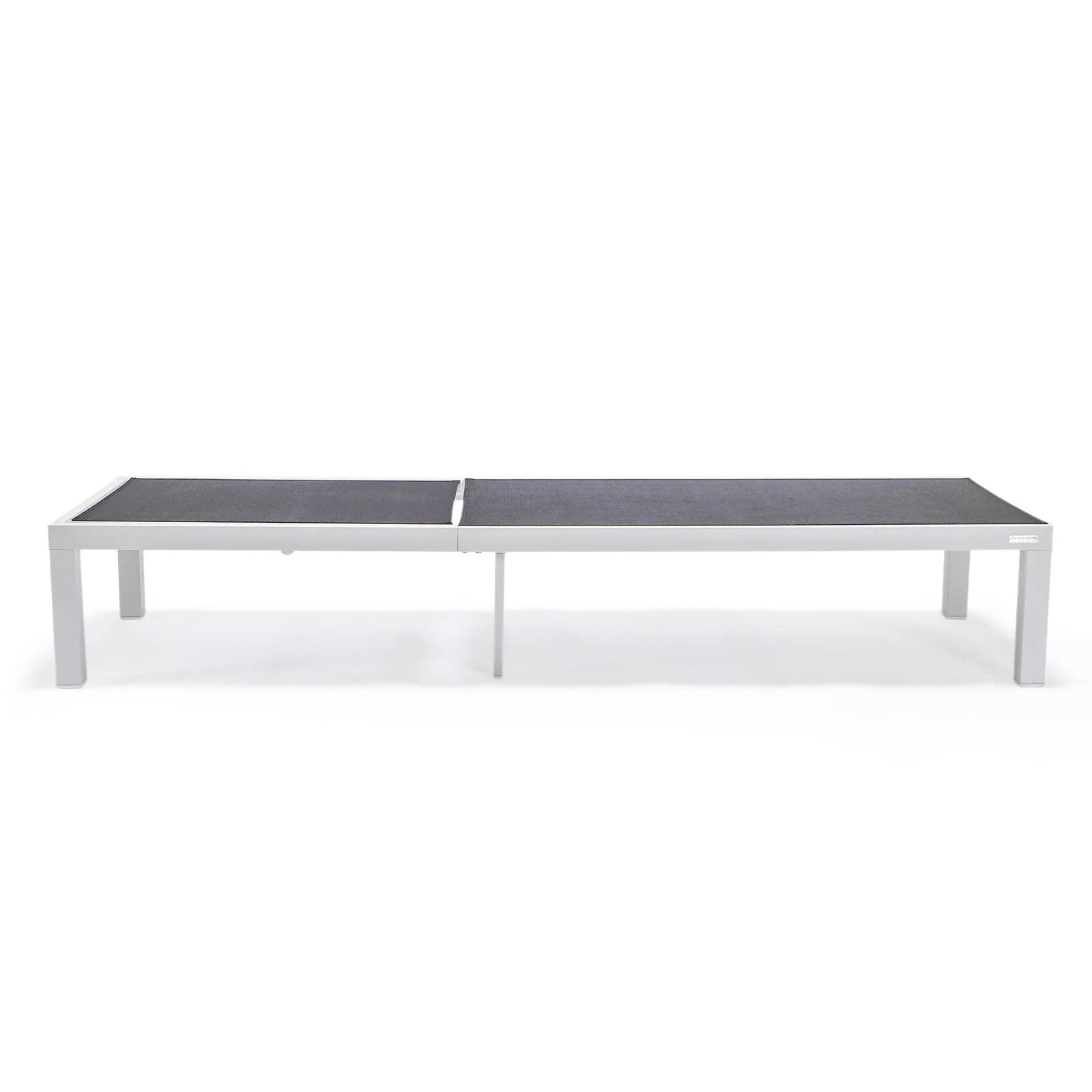 Marlin Modern White Aluminum Outdoor Chaise Lounge Chair With Square Fire Pit Side Table Set of 2 - Elax Furniture