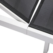 Marlin Modern White Aluminum Outdoor Chaise Lounge Chair With Square Fire Pit Side Table Set of 2 - Elax Furniture