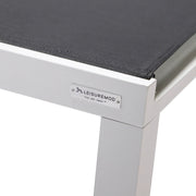 Marlin Modern White Aluminum Outdoor Chaise Lounge Chair With Square Fire Pit Side Table Set of 2 - Elax Furniture