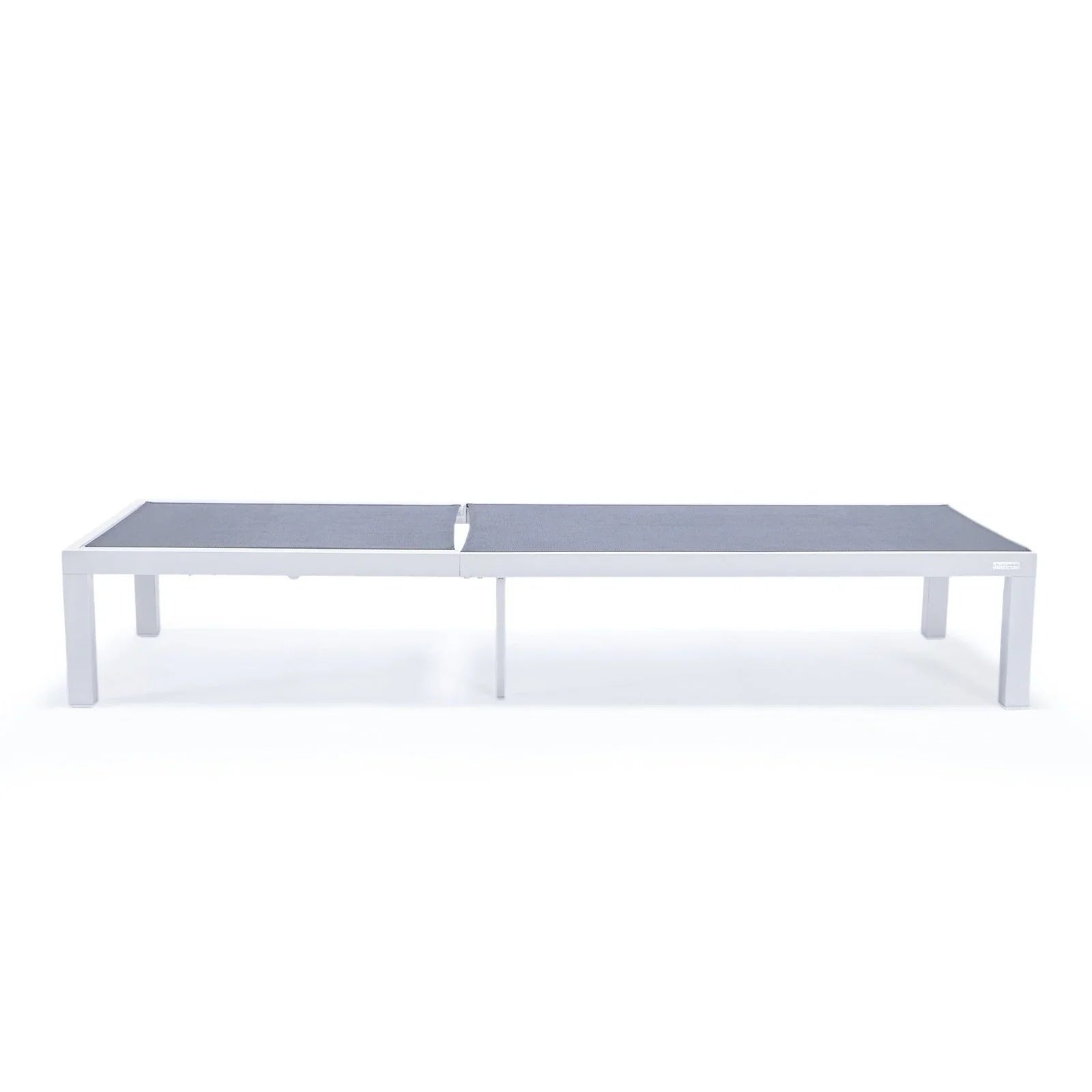 Marlin Modern White Aluminum Outdoor Chaise Lounge Chair With Square Fire Pit Side Table Set of 2 - Elax Furniture