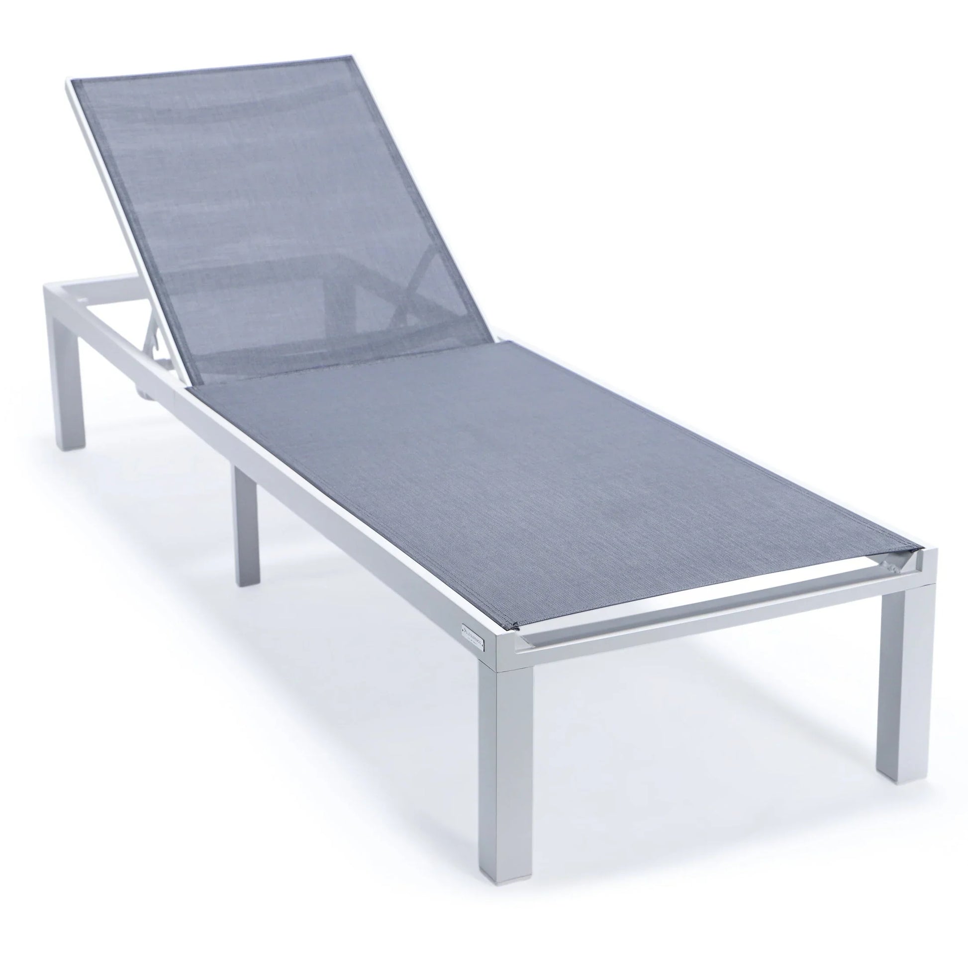 Marlin Aluminum Outdoor Chaise Lounge Chair with a Square Fire Pit Table - Elax Furniture