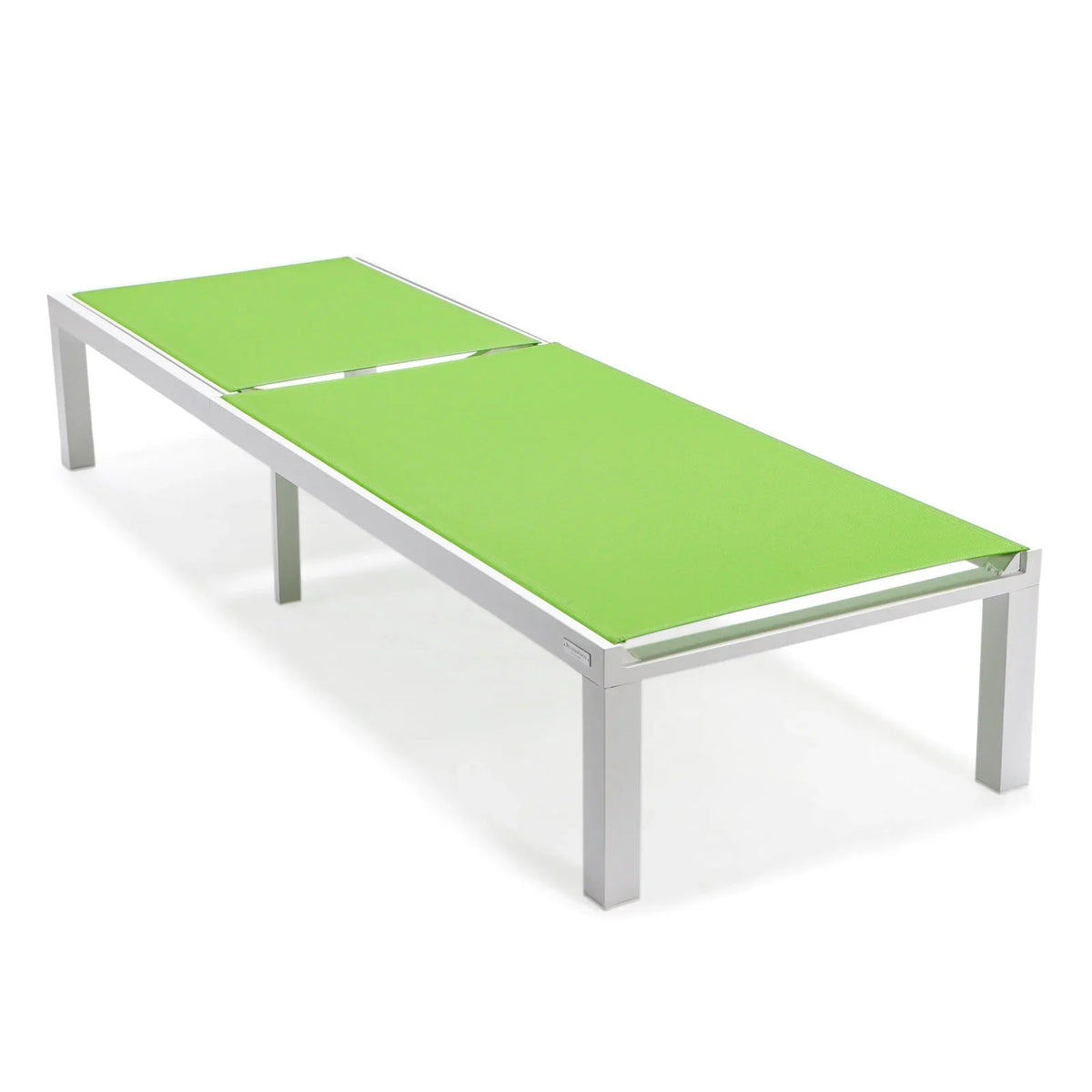 Marlin Modern White Aluminum Outdoor Chaise Lounge Chair With Square Fire Pit Side Table Set of 2 - Elax Furniture
