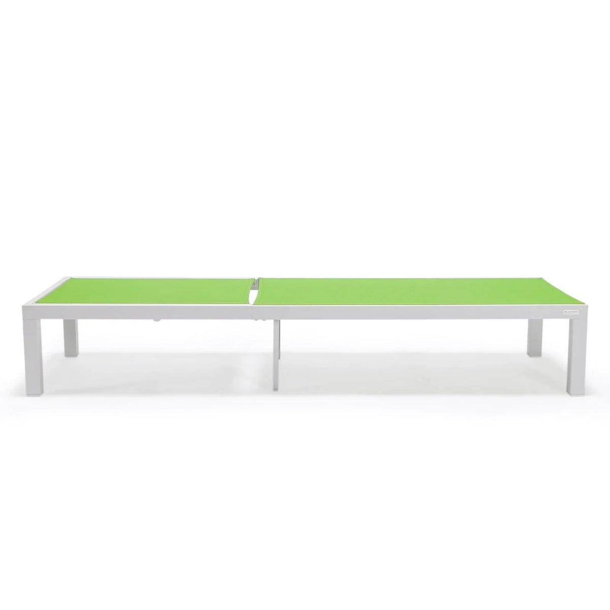 Marlin Modern White Aluminum Outdoor Chaise Lounge Chair With Square Fire Pit Side Table Set of 2 - Elax Furniture