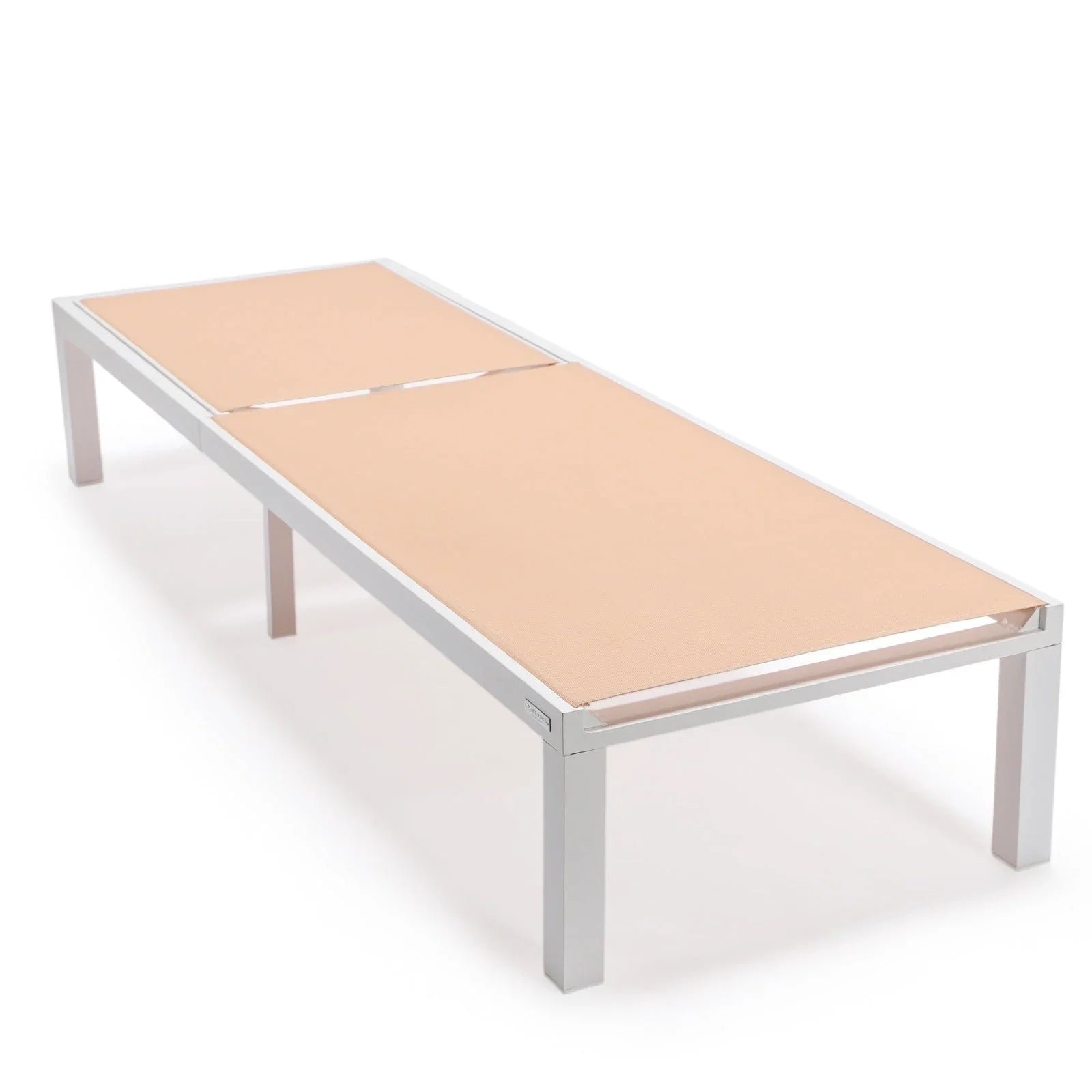 Marlin Modern White Aluminum Outdoor Chaise Lounge Chair With Square Fire Pit Side Table Set of 2 - Elax Furniture