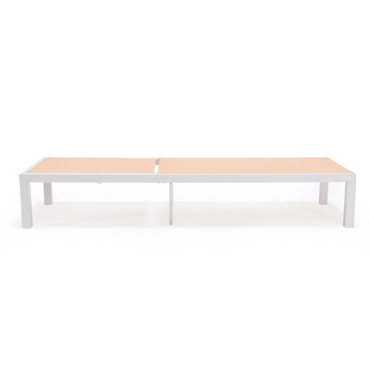 Marlin Modern White Aluminum Outdoor Chaise Lounge Chair With Square Fire Pit Side Table Set of 2 - Elax Furniture