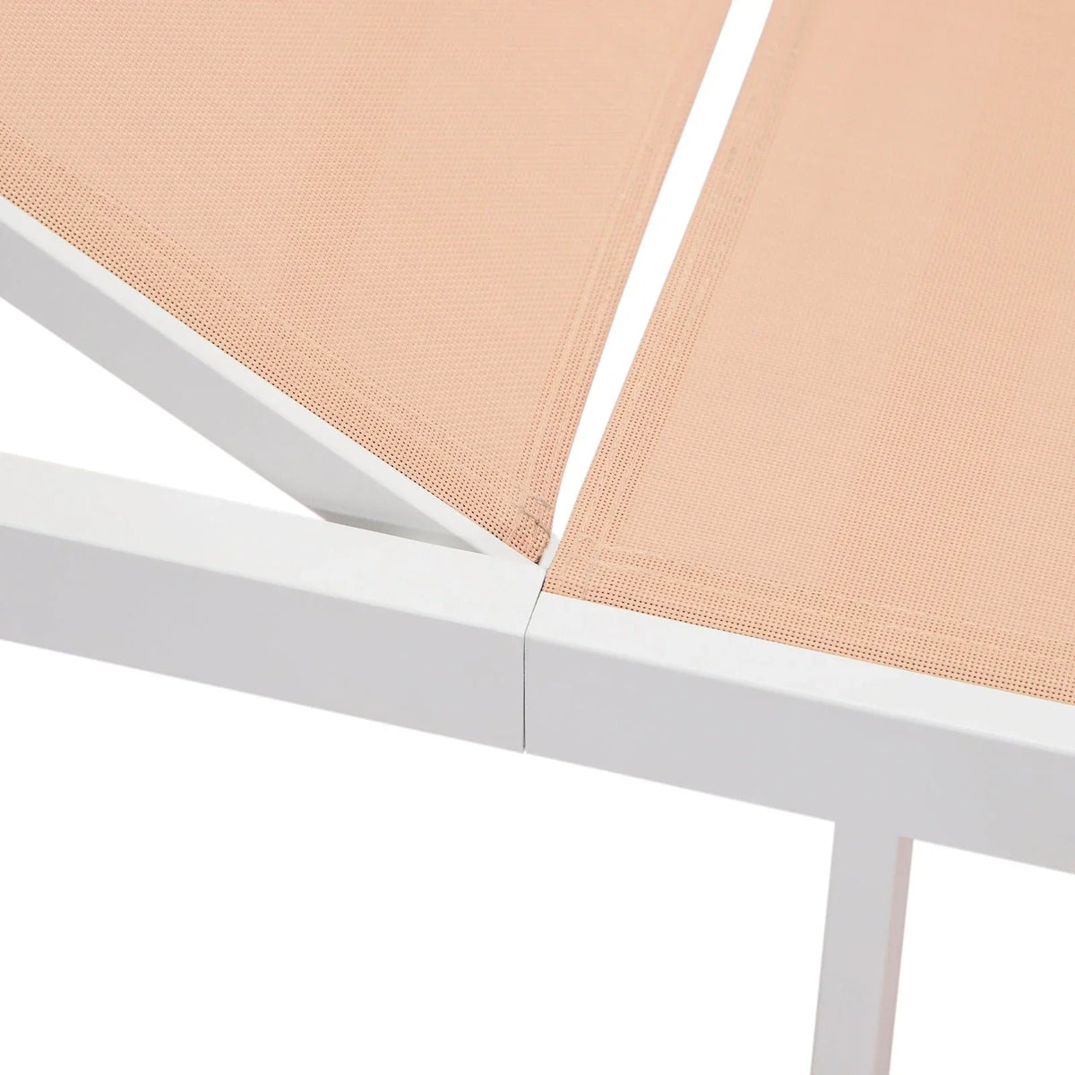 Marlin Modern White Aluminum Outdoor Chaise Lounge Chair With Square Fire Pit Side Table Set of 2 - Elax Furniture