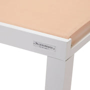 Marlin Modern White Aluminum Outdoor Chaise Lounge Chair With Square Fire Pit Side Table Set of 2 - Elax Furniture