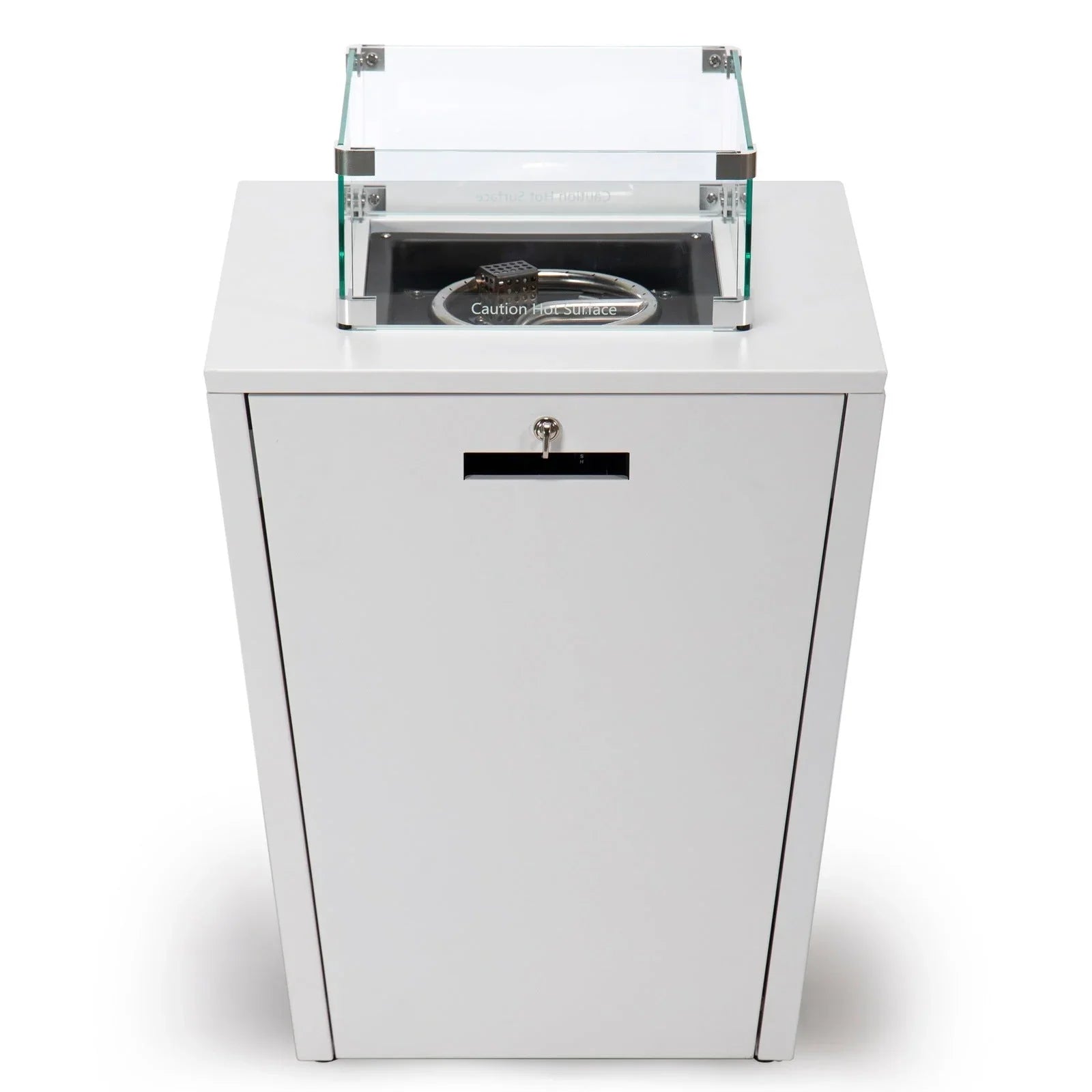 Marlin Modern White Aluminum Outdoor Chaise Lounge Chair With Square Fire Pit Side Table Set of 2 - Elax Furniture