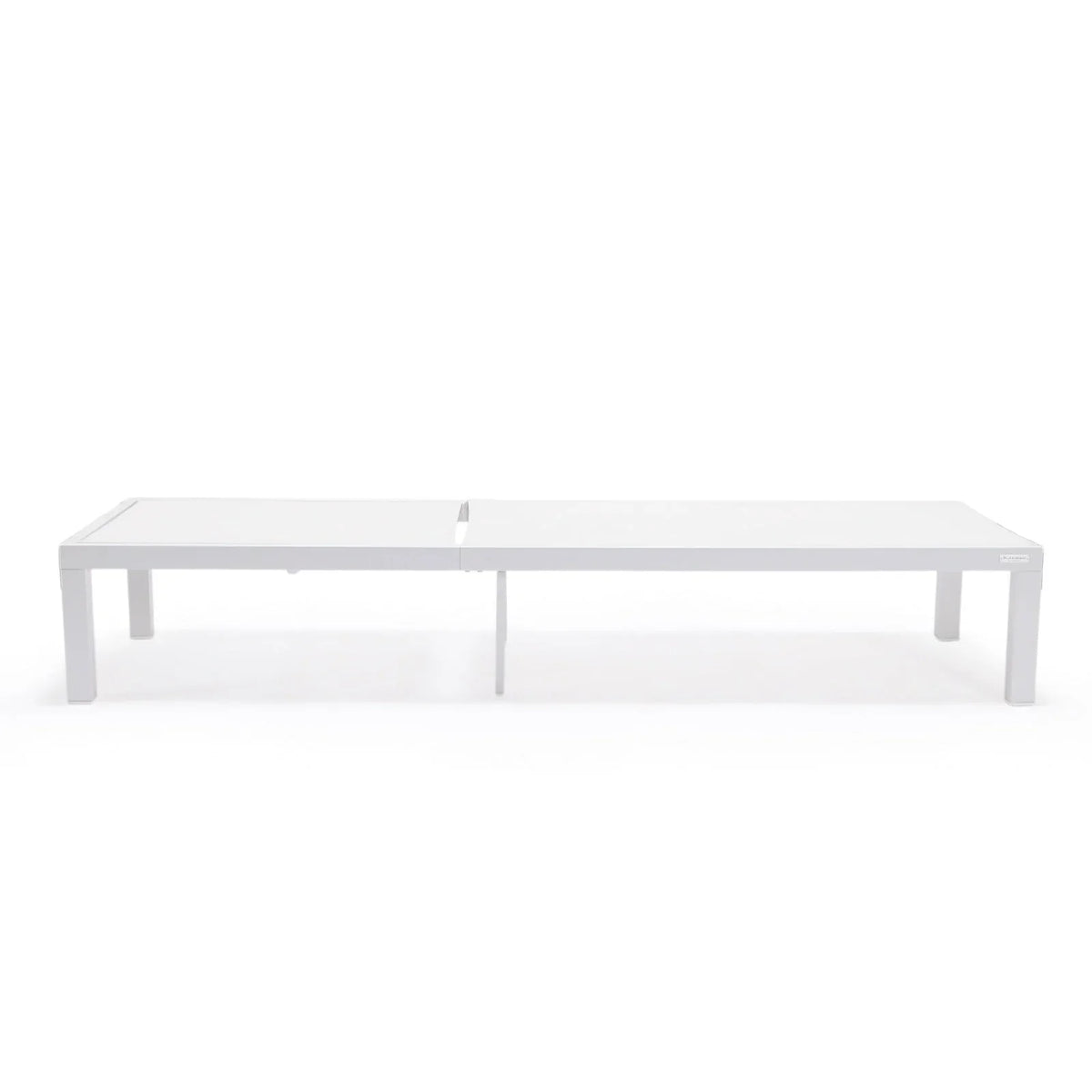 Marlin Modern White Aluminum Outdoor Chaise Lounge Chair With Square Fire Pit Side Table Set of 2 - Elax Furniture