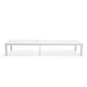 Marlin Modern White Aluminum Outdoor Chaise Lounge Chair With Square Fire Pit Side Table Set of 2 - Elax Furniture