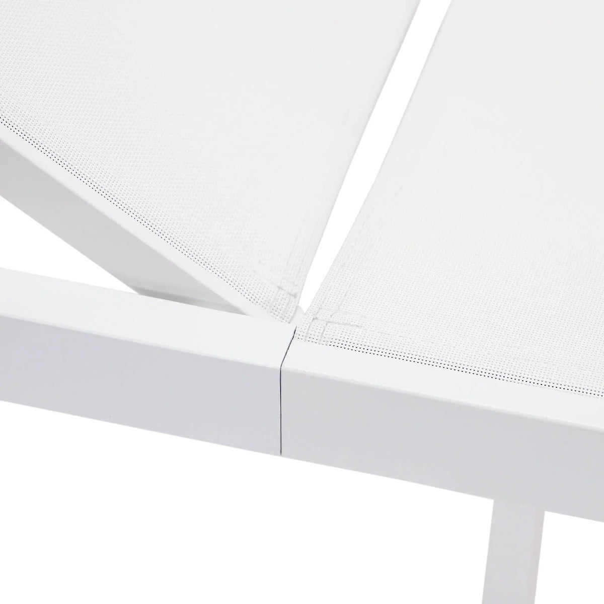 Marlin Modern White Aluminum Outdoor Chaise Lounge Chair With Square Fire Pit Side Table Set of 2 - Elax Furniture