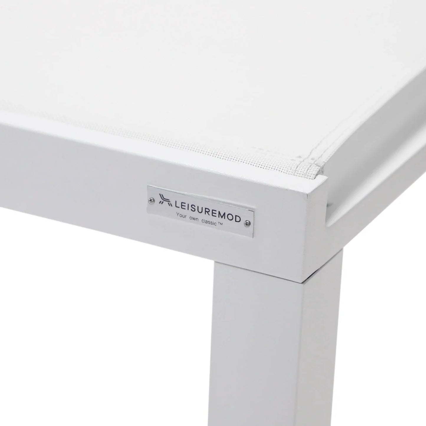 Marlin Modern White Aluminum Outdoor Chaise Lounge Chair With Square Fire Pit Side Table Set of 2 - Elax Furniture