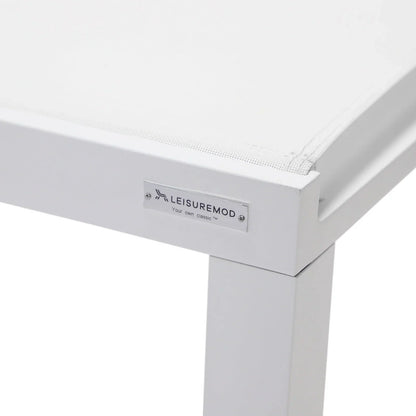 Marlin Modern White Aluminum Outdoor Chaise Lounge Chair With Square Fire Pit Side Table Set of 2 - Elax Furniture