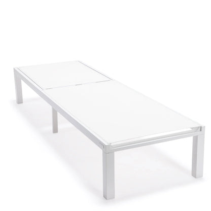 Marlin Aluminum Outdoor Chaise Lounge Chair with a Square Fire Pit Table - Elax Furniture