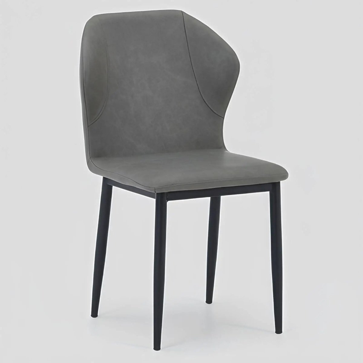 Mosaic Modern Dining Chair Upholstered Leather Vinyl Accent Chair with Curved Back Moss Green Dining Chair Leisuremod