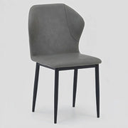 Mosaic Modern Dining Chair Upholstered Leather Vinyl Accent Chair with Curved Back Moss Green Dining Chair Leisuremod