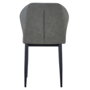 Mosaic Modern Dining Chair Upholstered Leather Vinyl Accent Chair with Curved Back Moss Green Dining Chair Leisuremod