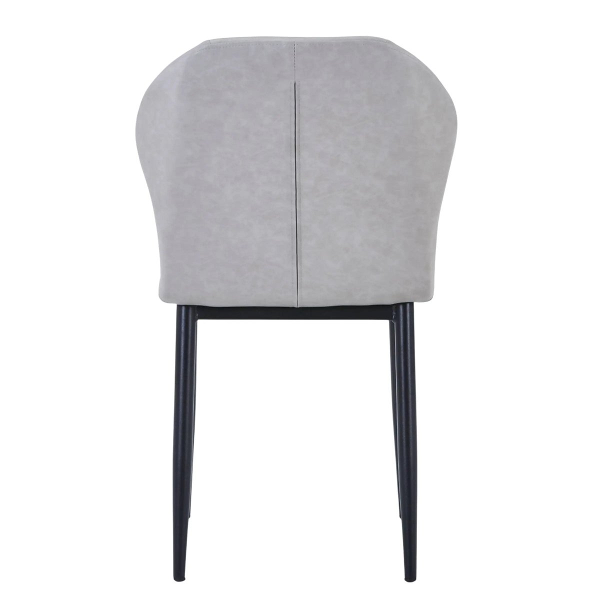 Mosaic Modern Dining Chair Upholstered Leather Vinyl Accent Chair with Curved Back Light Grey Dining Chair Leisuremod