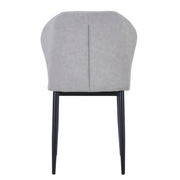 Mosaic Modern Dining Chair Upholstered Leather Vinyl Accent Chair with Curved Back Light Grey Dining Chair Leisuremod